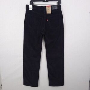 Levi's Low Pro Corduroy Pants Womens 28 Black Straight Leg Relaxed Fit NEW